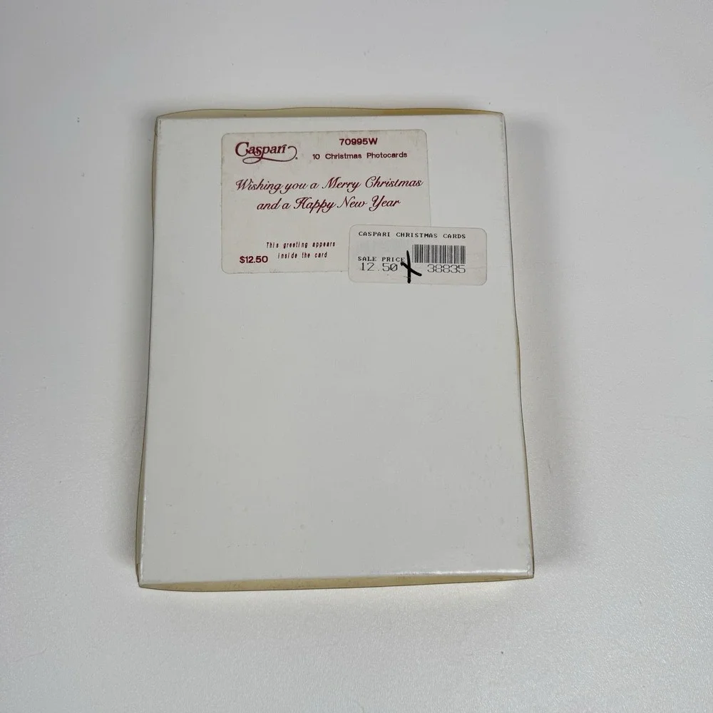 Caspari Spode Christmas‎ Tree Photo Cards 10 Ct Boxed with Envelopes NEW Vtg 4x6